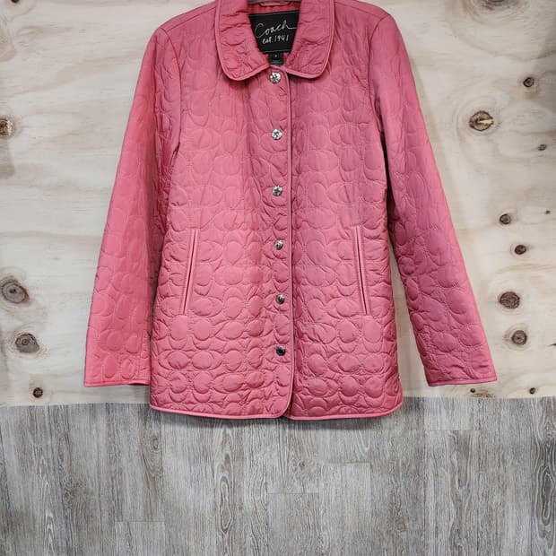 128) 코치 coach 오버사이즈 시그니처 패턴 퀄팅 패딩