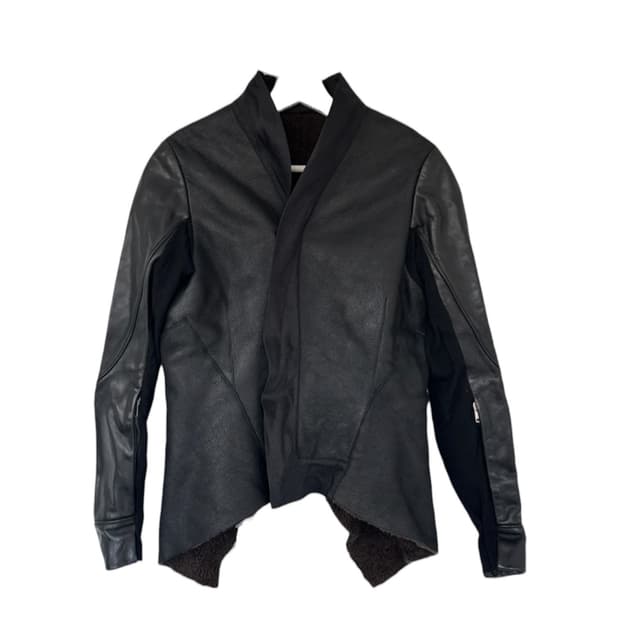 릭오웬스 하이넥 시어링 무스탕 자켓