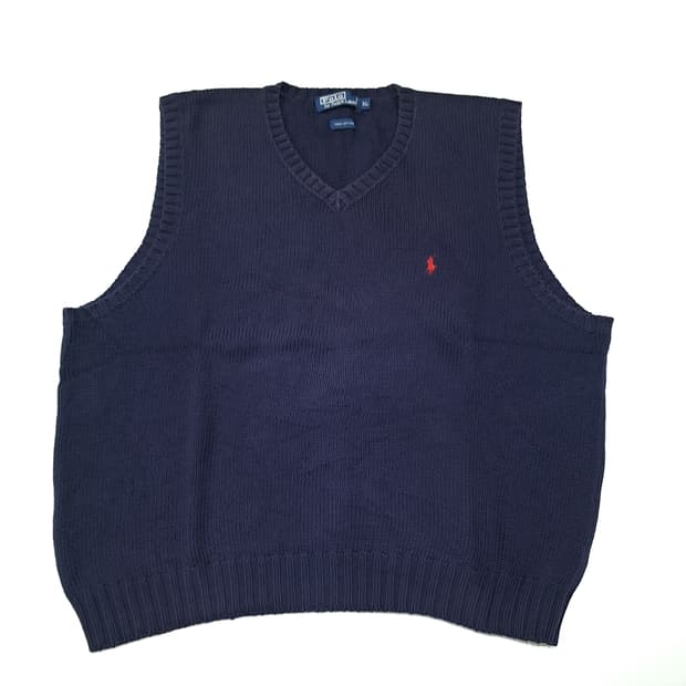 CL187 XL 폴로 코튼 V넥 니트 베스트