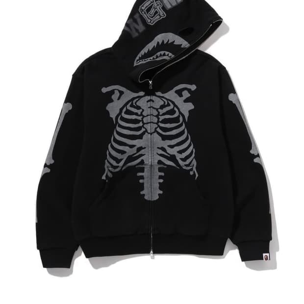 [XL] 베이프 스켈레톤 샤크후드 블랙