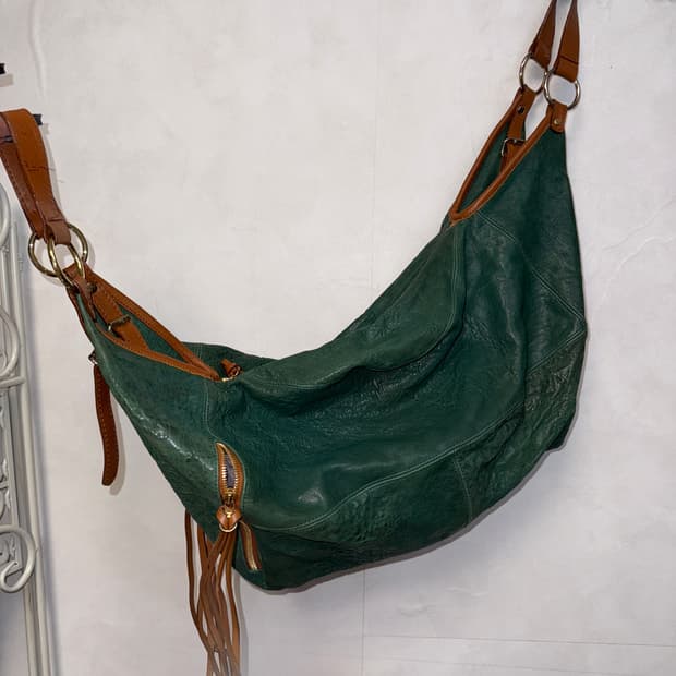 Rubina khaki brown lamb&cow skin 숄더백