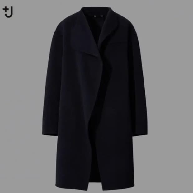 유니클로 +J 질샌더 20FW 캐시미어 노칼라 코트 네이비 xl 새제품