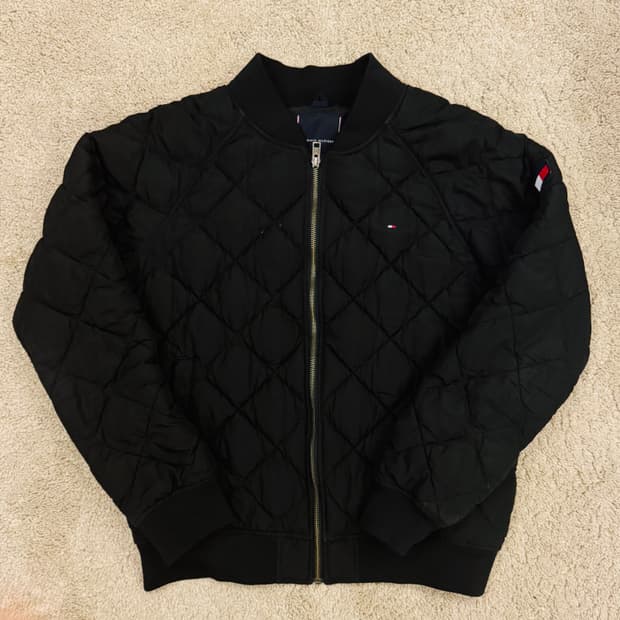 타미힐피거 블루종 누빔