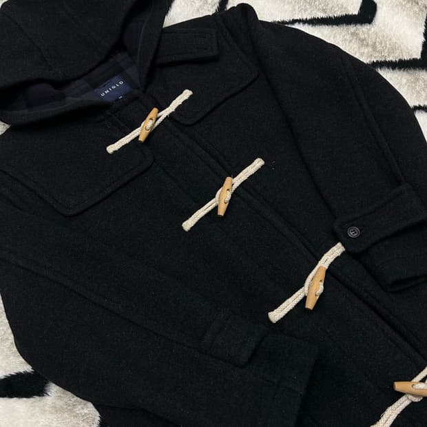 [M]유니클로 울 더플코트/챠콜/일본판