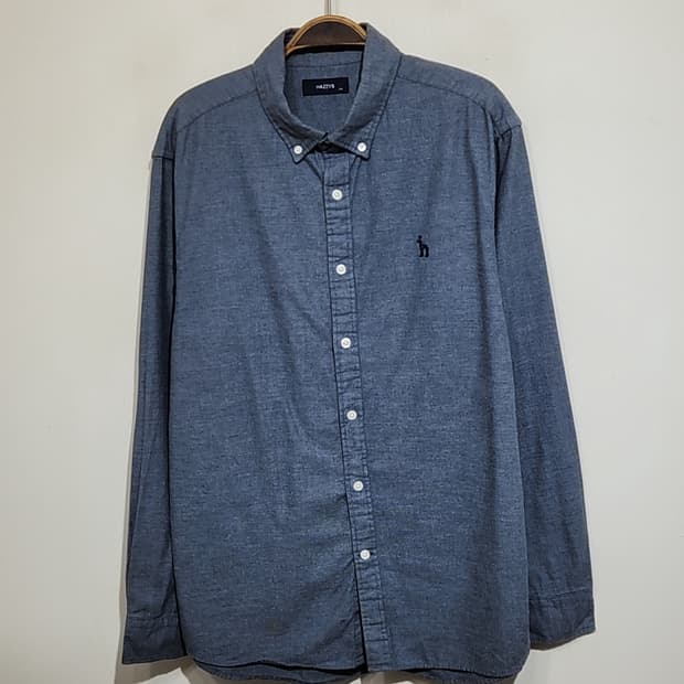 (100) 헤지스 남방 솔리드 셔츠 기본로고 단색 캐주얼 