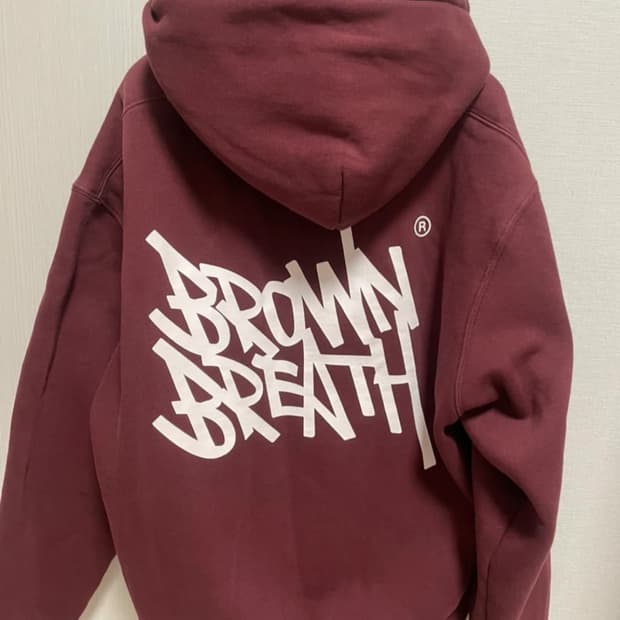 브라운브레스 버건디 후드티 m