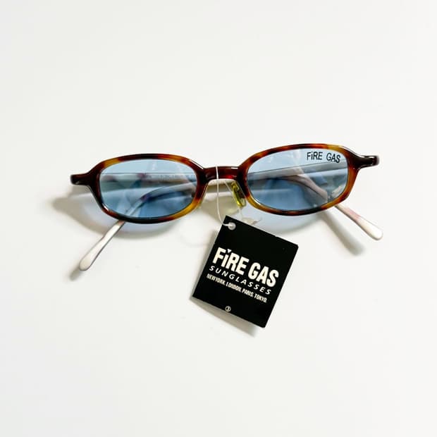 90s FIRE GAS 토터스쉘 뿔테 스퀘어 틴트 빈티지 선글라스