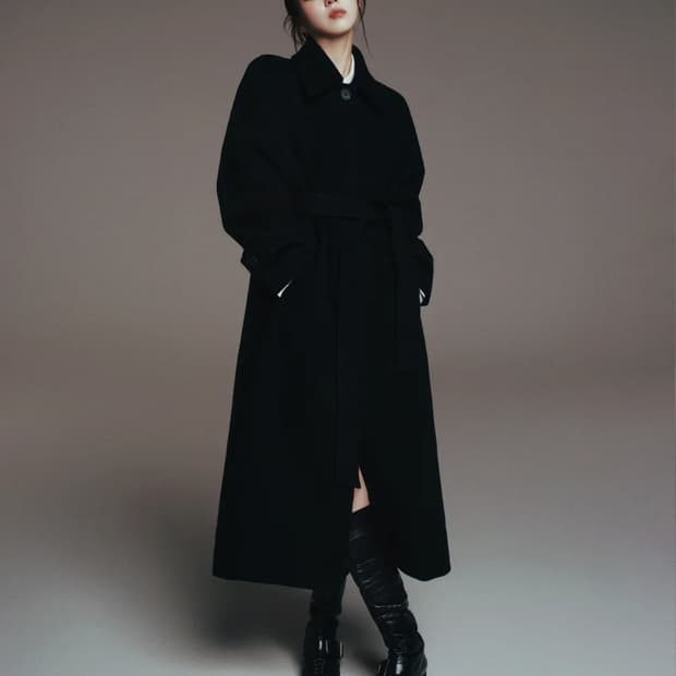 (한소희PICK) 무신사스탠다드 캐시미어블렌드 발마칸 로브 코트 (S)