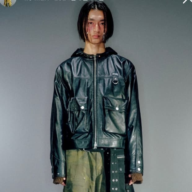 베이컨트 아카이브 :에일리시 카고 후드 자켓 / 레더 블랙 구매합니다