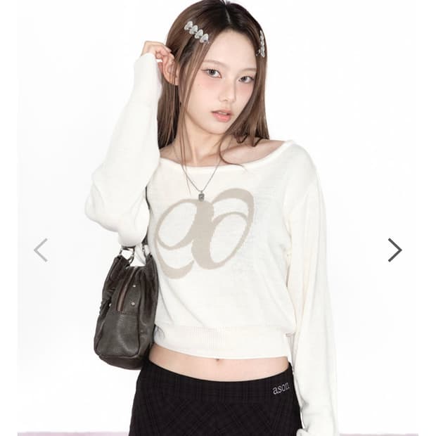 애즈온 보트넥 니트