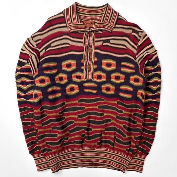 미쏘니 00s Y2K 패턴 카라 니트 PN5161