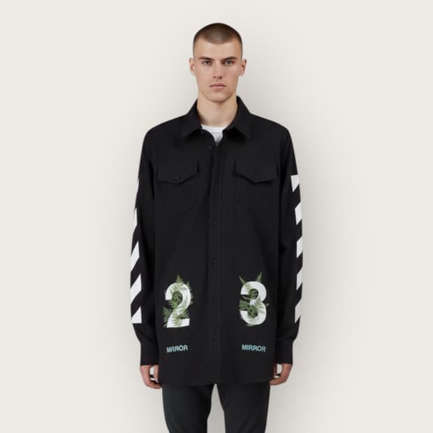 XS/ 오프화이트 23 넘버 디아고날 셔츠 자켓