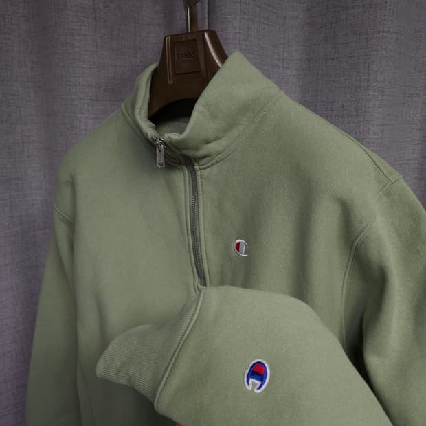 M ) 챔피온 리버스위브 하프집업 기모 맨투맨 민트