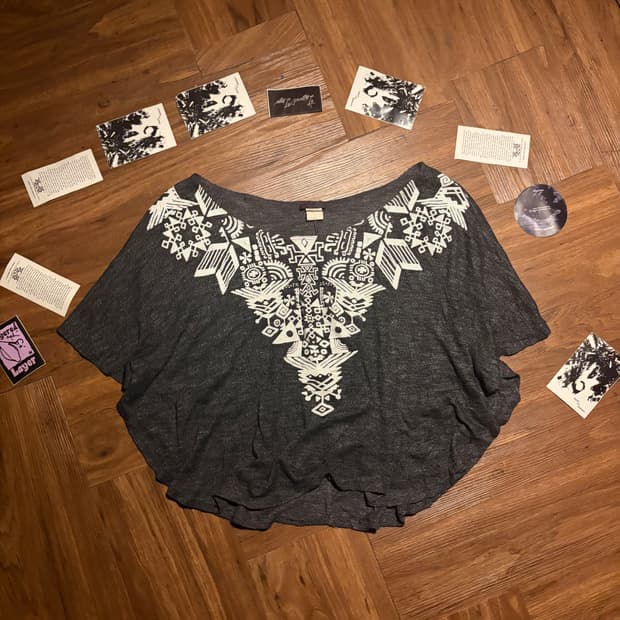 Made in USA Wool knit pancho top