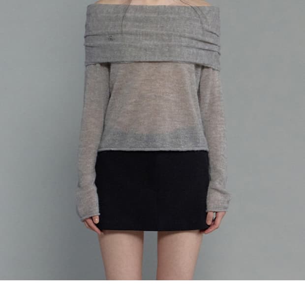 ods 오프숄더 그레이