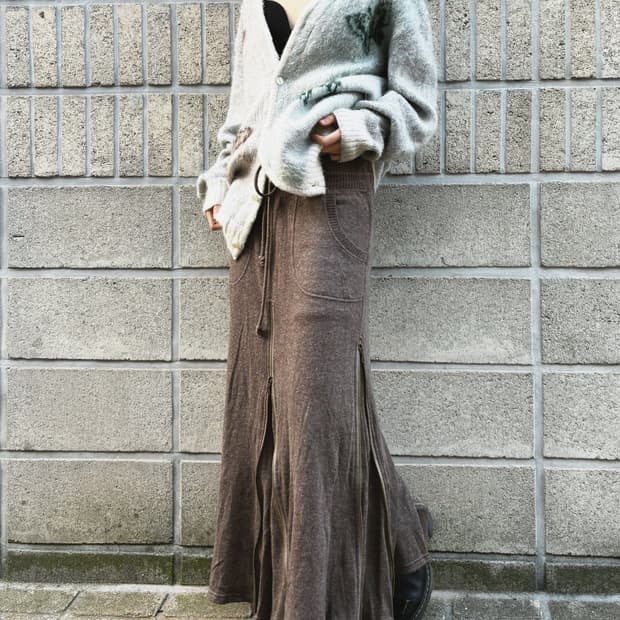 고아 풀 집업 롱 스커트