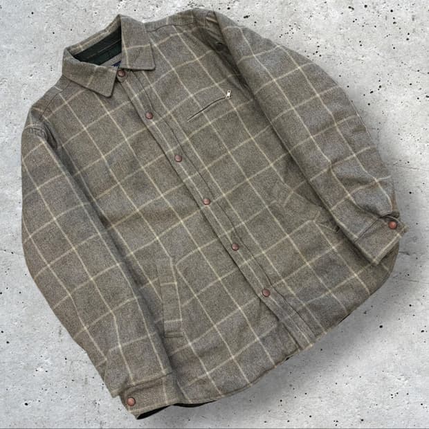 [M] 90s 스투시 빈티지 체크 셔츠 자켓 그레이 D99