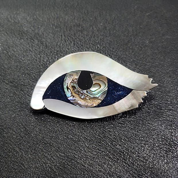 Stella 브로치 남자 여자 엔틱 빈티지 명품 우주 눈 자개