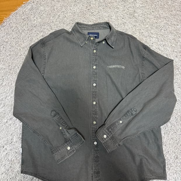[XL] 디스이즈네버댓 그레이 워싱 셔츠