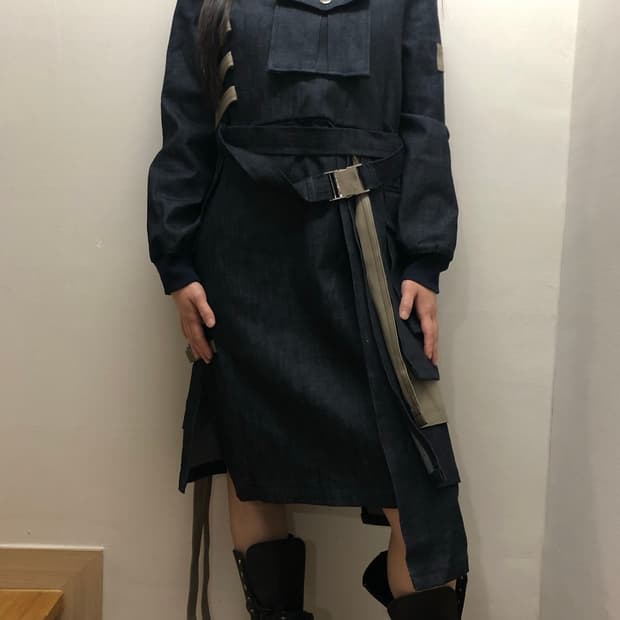 빈티지 데님 아방가르드 원피스