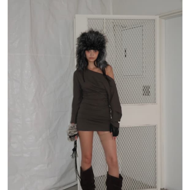 BNFROM STUDDED SLEEVE DRESS