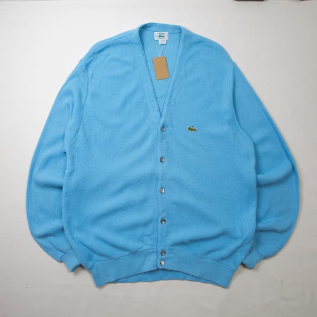 80s IZOD 라코스테 아크릴 가디건 스카이블루