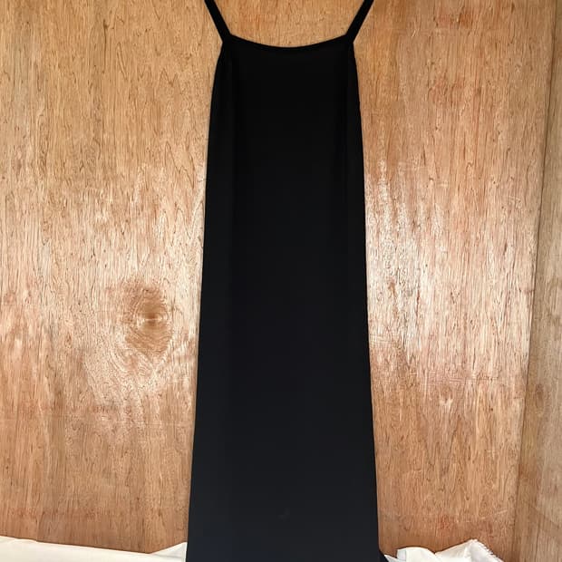 꼼데가르송 트리콧 블랙 맥시 슬립 드레스