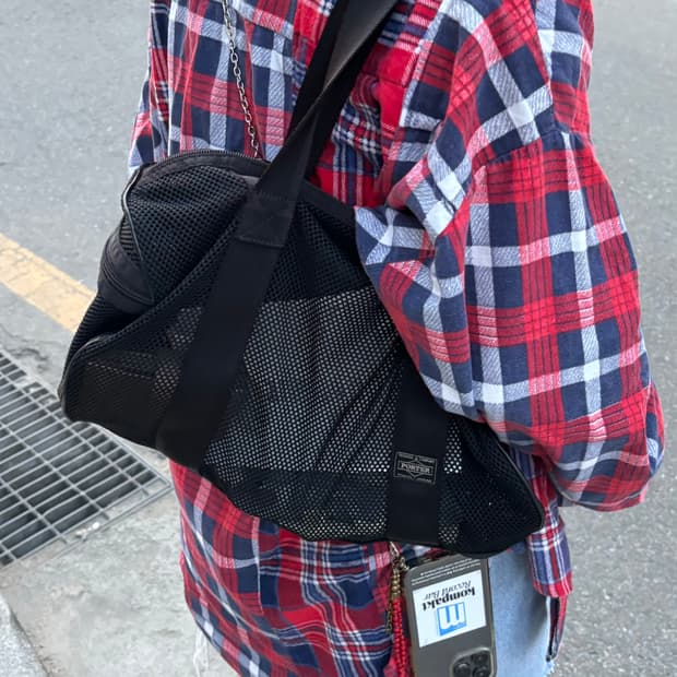 PORTER-MESH BOSTON BAG(Black)