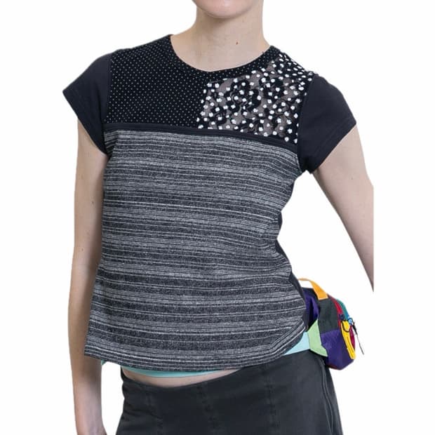 [F]퍼버즈 26ss Mixed 미니 티셔츠/블랙