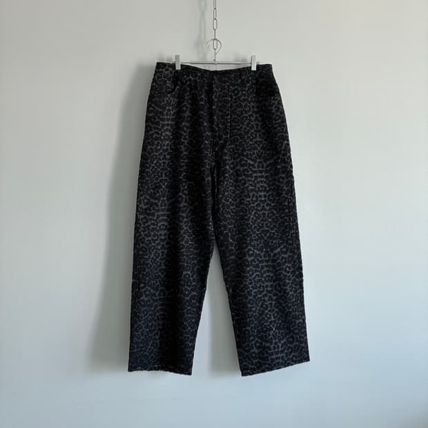 YOUTH / WIDE PANTS BLACK LEOPARD