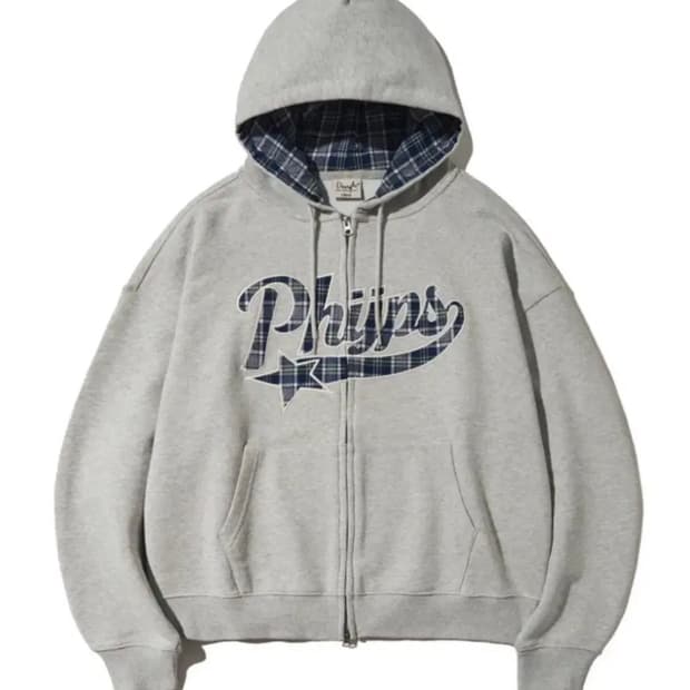 스타테일 엘보우 체크후드집업 M 피지컬디파트먼트