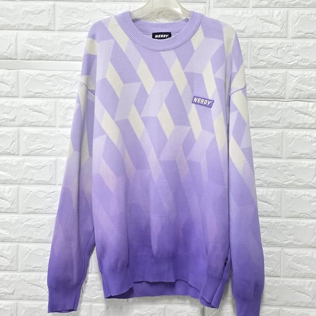 택포_ 21s 널디 퍼플 패턴 니트 M