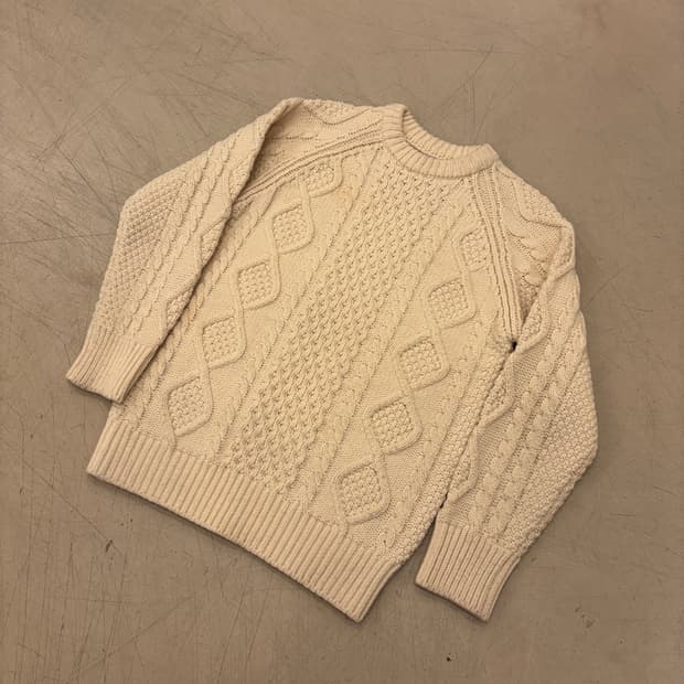 빈티지 케이블 아이보리 니트