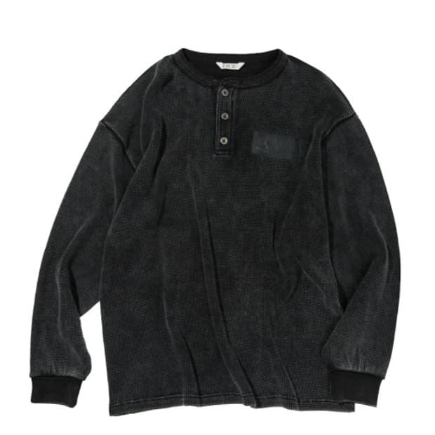 [M] 이티씨이 프로토타입 헨리 넥 와플 니트 차콜