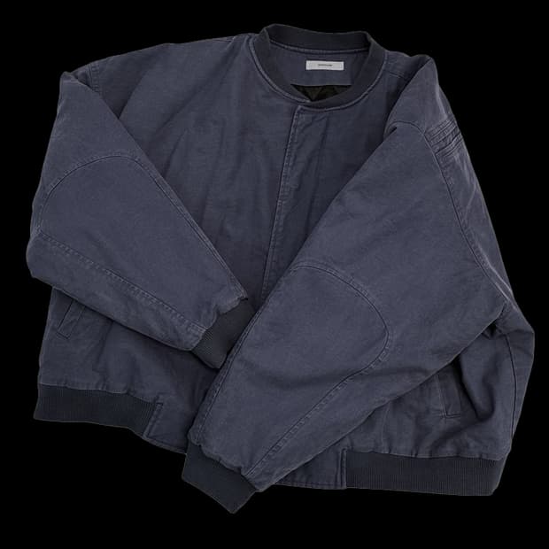 논노드 서퍼 다이 서지 봄버 자켓 빈티지 네이비 블랙