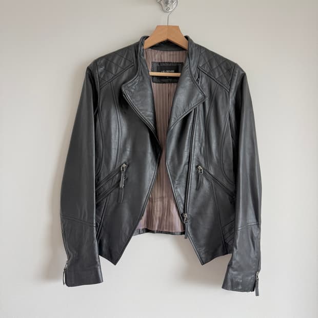 Pre owned 이태리 램스킨 레더 자켓