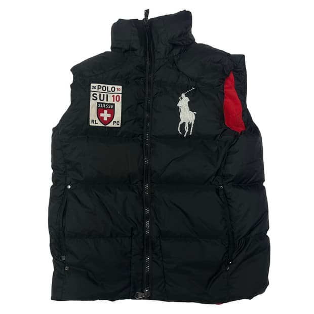폴로 랄프로렌 빅포니 스위스 블랙패딩조끼베스트 S