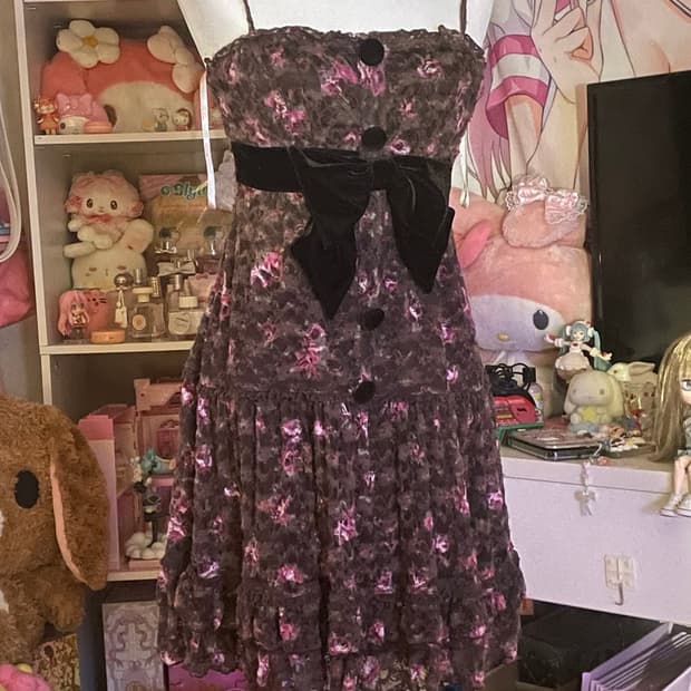 리즈리사 초코 플로럴 리본 레이스 원피스 큐롯 히메갸루 라떼갸루 플라워