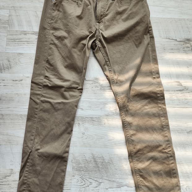 바나나 리퍼블릭 남성 치노 팬츠 (31~32)인치 면 바지 카키색 슬림핏