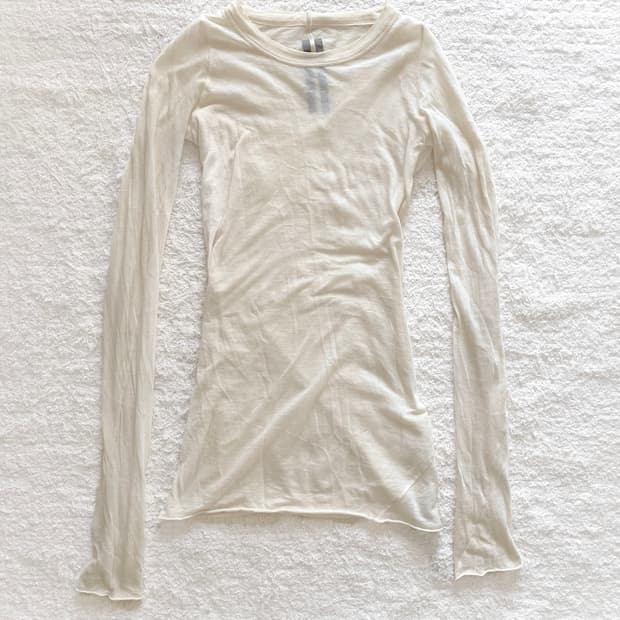 로우 엣지 코튼 롱슬리브 탑