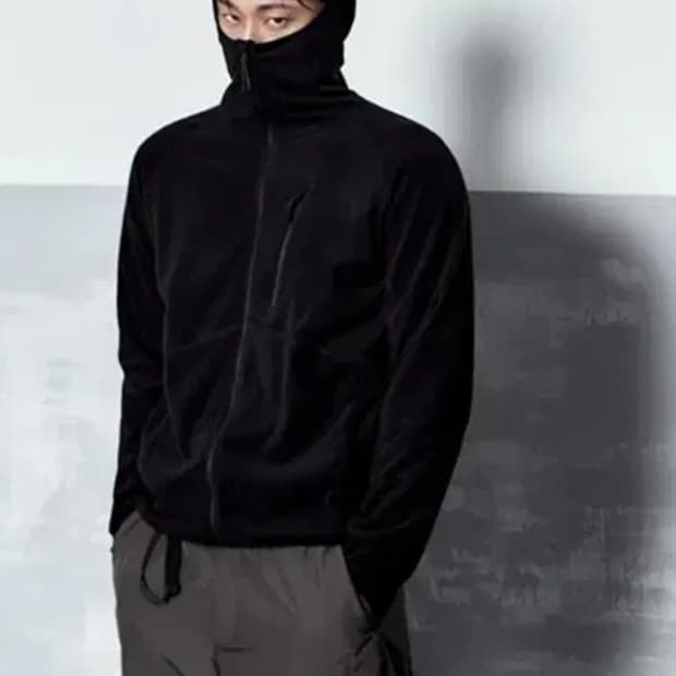 무탠다드 시티 레저그리드폴라플리스 바라클라바 후디드 집업