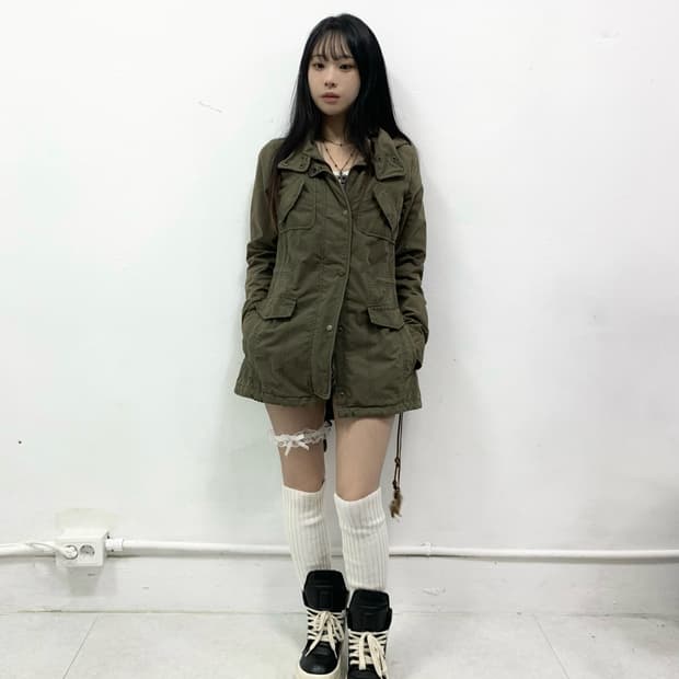 [GUESS] 게스 y2k 카키 야상 자켓