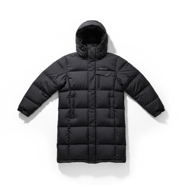 라푸마 블랙 롱 패딩 다운 점퍼