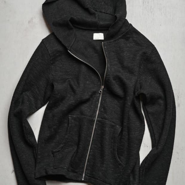 (새상품) [1] 모노프리베 텍스쳐 후드집업 블랙