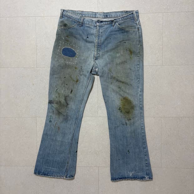 70s Levi's 646 벨바텀 트래쉬드 컨디션
