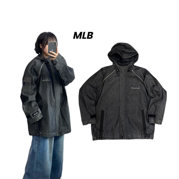 MLB 00s 올드스쿨 데님 후드 자켓