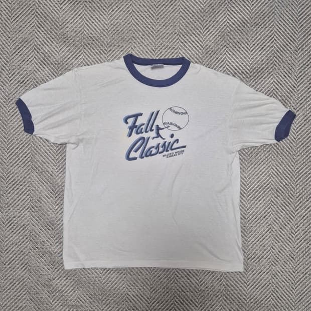 80s Hanes 싱글스티치 프린팅 링거티셔츠 (XL)