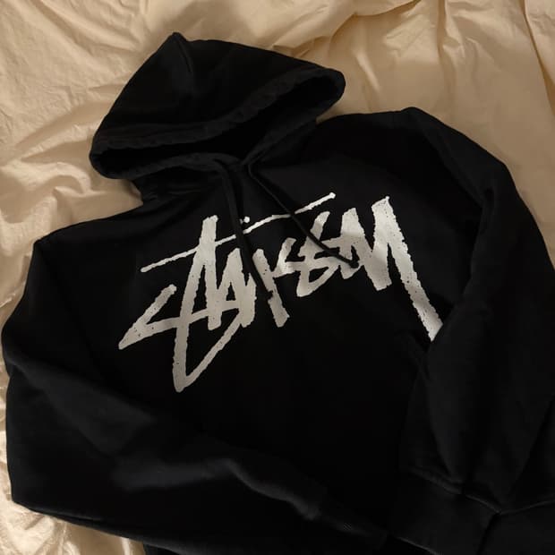 스투시 빅 스탁 후드 블랙 M 스투시 후드티