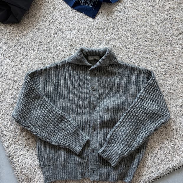 애프터프레이 쇼트 인타르시아 니트 가디건 M