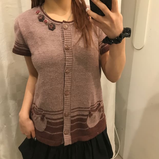 JPN Vintage 하구미 모리걸 페어리 니트 블라우스